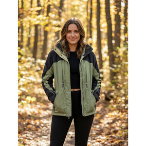 Columbia Core Womens Green Gray Interchange 3-in-1 Snow Ski Winter Jacket Size L